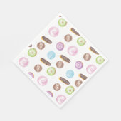 Aquarell-Donuts Handgemaltes Muster Serviette (Ecke)