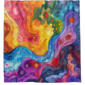 Aquarell-Doodle-Duschvorhang Duschvorhang (Vorderseite)