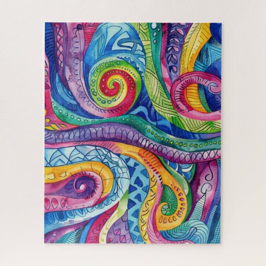 Aquarell-Doodle-Puzzle Puzzle (Vertikal)