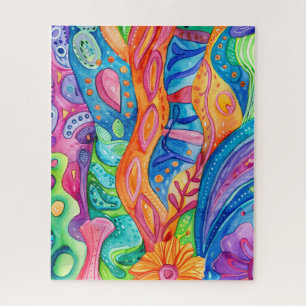 Aquarell-Doodle-Puzzle Puzzle