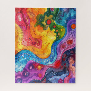Aquarell-Doodle-Puzzle Puzzle