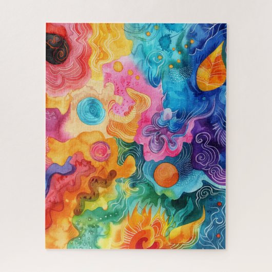 Aquarell-Doodle-Puzzle Puzzle (Vertikal)