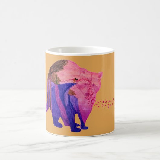 Aquarell-Doppelexposition Pocahontas Kaffeetasse (Mittel)