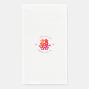 Aquarell Doppelglücklichkeit Blumenzwiebeln Chines Serviette