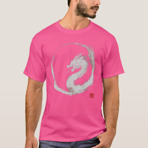 Aquarell-Drache Enso-Kreis japanischer Minimalismu T-Shirt