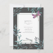 Aquarell Dragonfly Garden Grüne Babydusche Einladung (Rückseite)