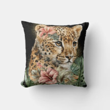 Aquarell-Dschungel-Baby-Tiere-Blumenkunst