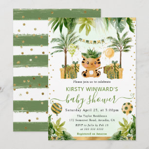 Aquarell Dschungel Tiger Babyparty Einladung