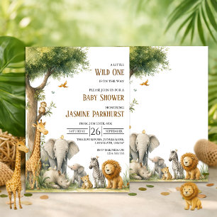 Aquarell-Dschungeltiere-Baby-Shower-Einladung Einladung