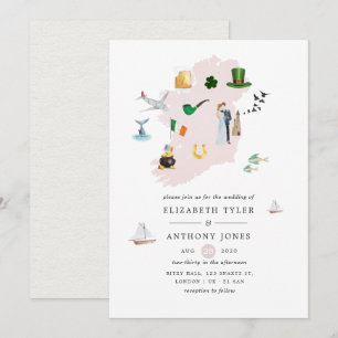 Aquarell Dublin Irland Destination Hochzeit Einladung