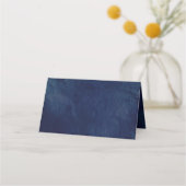 Aquarell Dunkle blaue Grüne Hochzeitsstimmung Plat Platzkarte (Rückseite)