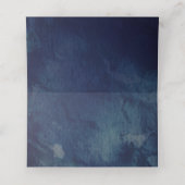 Aquarell Dunkle blaue Grüne Hochzeitsstimmung Plat Platzkarte (Innenseite Aufgefaltet)