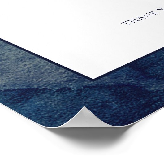 Aquarell Dunkle blaue Grüne Probe Abendessen Poster (Ecke)