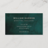 Aquarell Dunkles Grün Meer Minimalistisch Modernes Visitenkarte (Rückseite)