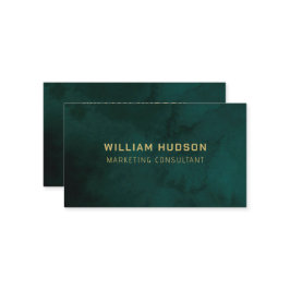 Aquarell Dunkles Grün Meer Minimalistisch Modernes Visitenkarte