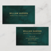 Aquarell Dunkles Grün Meer Minimalistisch Modernes Visitenkarte (Vorne/Hinten)