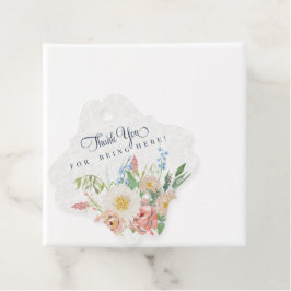 Aquarell Dusty Blue n Blush Pink Floral Bridal Geschenkanhänger