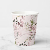 Aquarell Dusty Rose Hydrangeas DIY Hintergrund Pappbecher (Links)