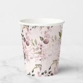 Aquarell Dusty Rose Hydrangeas DIY Hintergrund Pappbecher (Rechts)