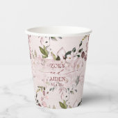 Aquarell Dusty Rose Hydrangeas DIY Hintergrund Pappbecher (Vorderseite)