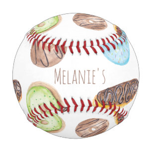 Aquarell Eclair Donuts Spaß Whimsical Süß Baseball