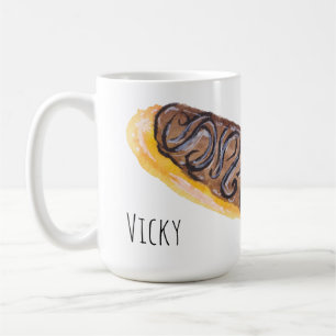 Aquarell-Éclairs-Donuts Spaß Handgemalt Kaffeetasse