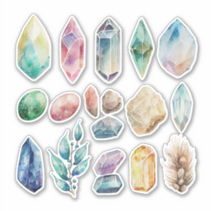 Aquarell-Edelstein-Gemme-Vinyl-Aufkleber Aufkleber