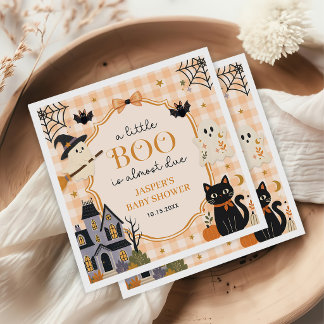 Aquarell Ein Kleiner Boo Halloween-Baby-Party Serviette