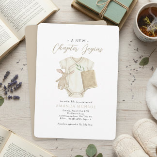 Aquarell Ein neues Kapitel beginnt Baby Shower  Einladung