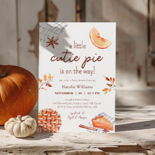 Aquarell Ein Süsse Pie ist auf dem Weg Babydusche Einladung