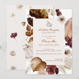 Aquarell Eine kleine Pumpkin Baby Dusche Einladung