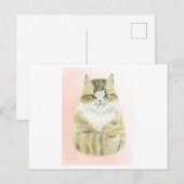 Aquarell einer niedlichen Katze Postkarte (Vorne/Hinten)