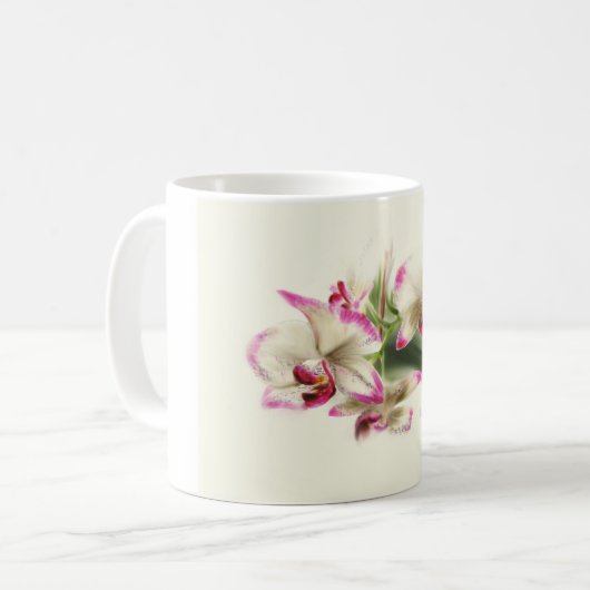 Aquarell einer Orchidee, Phalaenopsis - Kaffeetasse (Vorderseite Links)