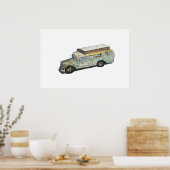 Aquarell einer rostigen RV-Busumrüstung Poster (Küche)