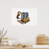 Aquarell eines kleinen Baggers Poster (Küche)
