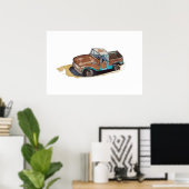 Aquarell eines rostigen alten Pickups Poster (Heimbüro)
