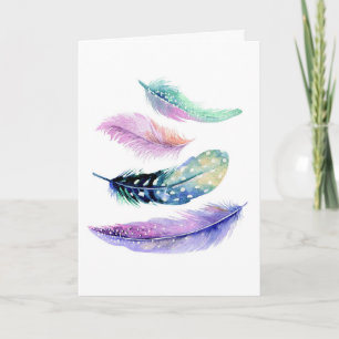 Aquarell Einfach Weil Boho Federn Karte
