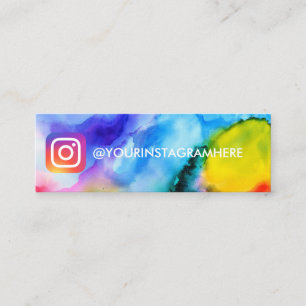 Aquarell Einfache soziale Medien Mini Visitenkarte
