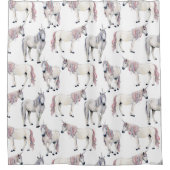 Aquarell-Einhorn-Märchen-Muster Duschvorhang (Vorderseite)