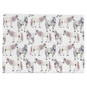 Aquarell-Einhorn-Märchen-Muster Große Geschenktüte (Rückseite)