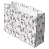 Aquarell-Einhorn-Märchen-Muster Große Geschenktüte (Rückseite Schrägansicht)