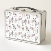 Aquarell-Einhorn-Märchen-Muster Metall Brotdose (Vorderseite)