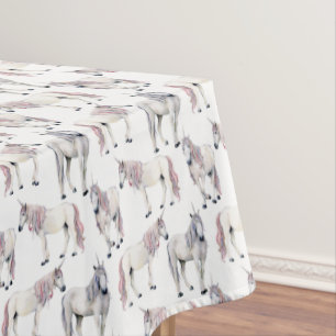 Aquarell-Einhorn-Märchen-Muster Tischdecke