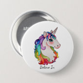 Aquarell-Einhorn mit dem Regenbogen-Haar Button (Vorne & Hinten)