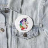 Aquarell-Einhorn mit dem Regenbogen-Haar Button (Beispiel)