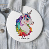 Aquarell-Einhorn mit dem Regenbogen-Haar Button (Beispiel)