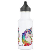 Aquarell-Einhorn mit dem Regenbogen-Haar Edelstahlflasche (Rechts)