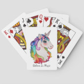 Aquarell-Einhorn mit dem Regenbogen-Haar Spielkarten (Rückseite)