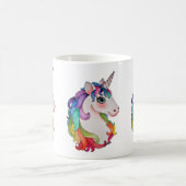 Aquarell-Einhorn mit dem Regenbogen-Haar Verwandlungstasse (Mittel)