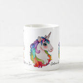 Aquarell-Einhorn mit dem Regenbogen-Haar Verwandlungstasse (Mittel)